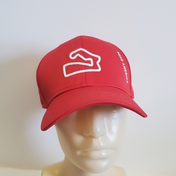 ROAD America Legacy Athletic Road Racing Red Baseball Hat Cap Men's Size S/M - Picture 1 of 13